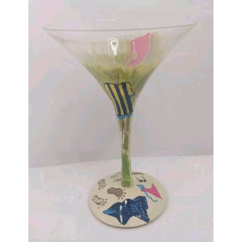 Lolita Sex on the Beach Hand Painted with Special Recipe Martini Glass w/box